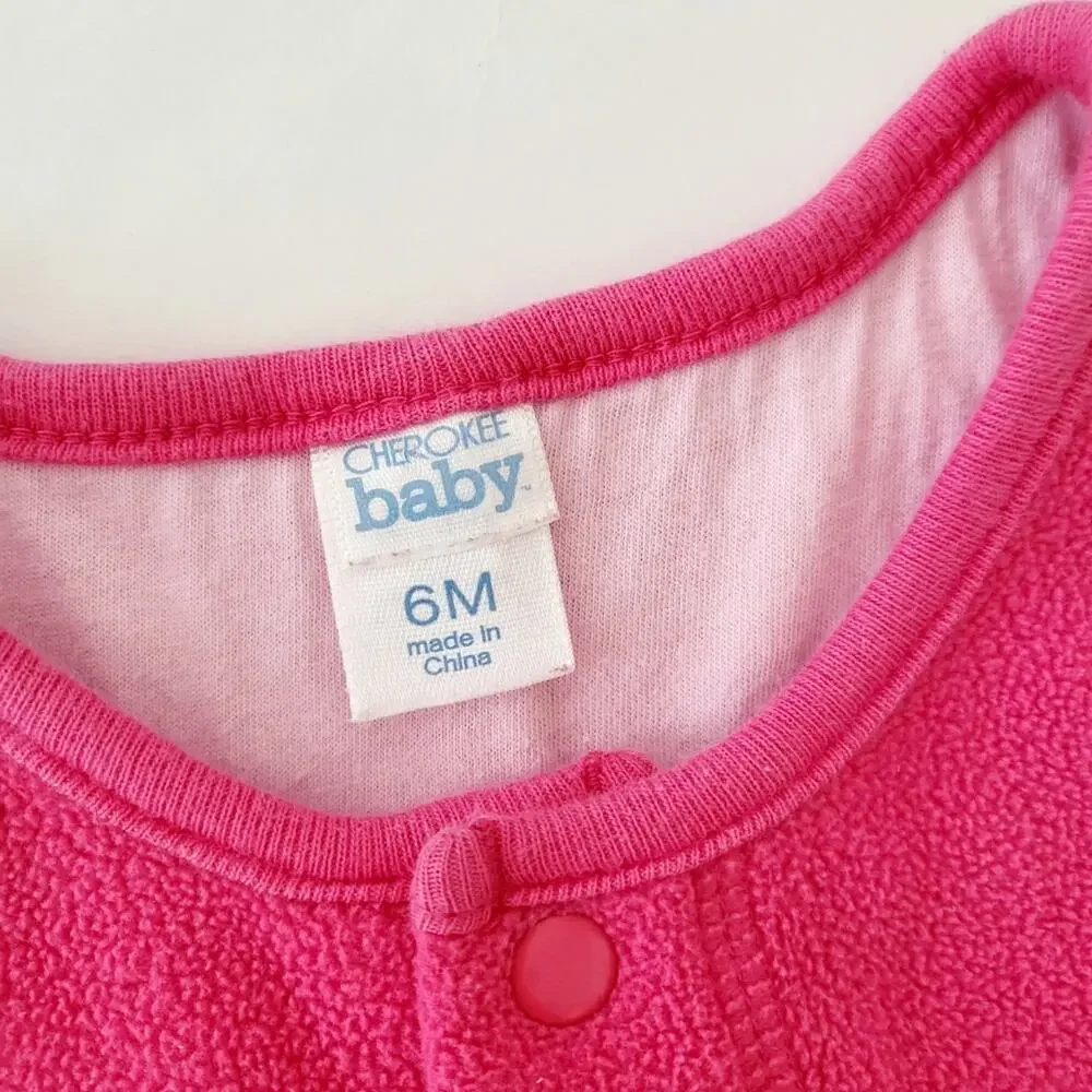 6M pink fleece overalls size - Picture 2 of 3